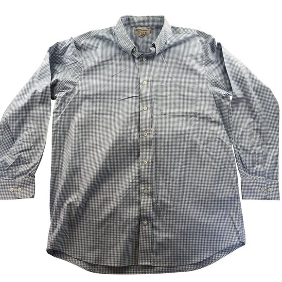 Duluth Trading Co. Men Shirt XLT Blue Check Wrinkle Fighter Trim Fit Button-Down - Picture 1 of 11